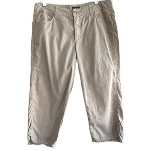 NYDJ LINEN TWILL Jeans Capri Pants Size 12 Linen Cotton Stretch